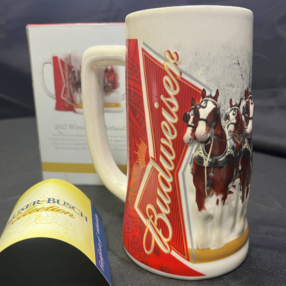9569 - 2012 Budweiser Clydesdales "Winter Wonderland" Anheuser-Busch Beer Stein - Picture 1 of 8